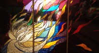 Meteor 2012 Stained glass triptych, 1x2m
